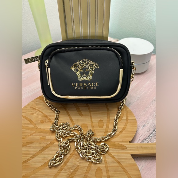 Versace Handbags - Versace Crossbody Bag Purse Handbag Gold Medusa Logo Chain Strap NEW